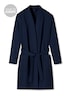Schiesser Damen Bademantel Elegant Kimono - dunkelblau