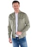 Herren Leinen Overshirt mit Zipper , Oliv