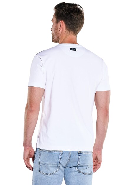 Herren Print T-Shirt , Reinweiss