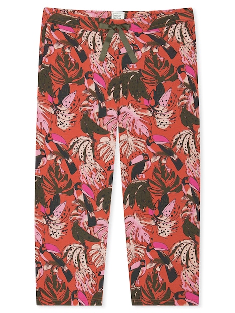 Schiesser Damen Pyjamahose Mix Relax terracotta
