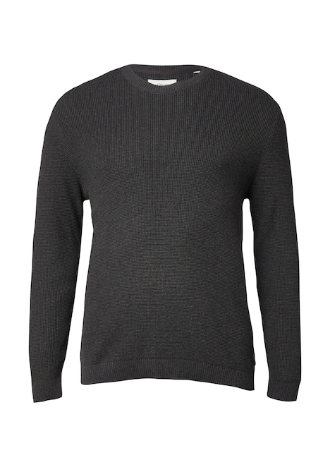 Strickpullover mit Crew Neck und Strukturmuster