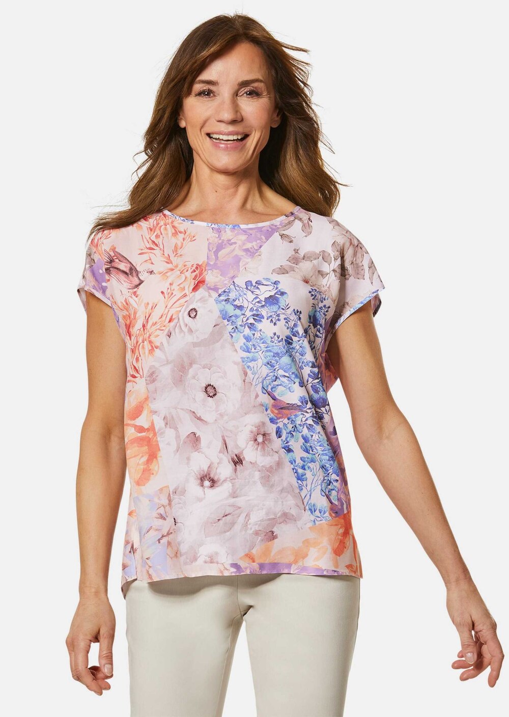 GOLDNER Gedessineerde blouse met een lichte glans Gedessineerde blouse met een lichte glans