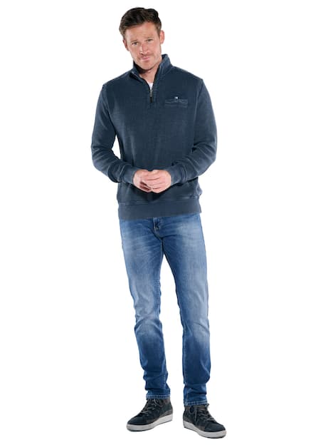 engbers Herren Sweatshirt strukturiert , Saphirblau