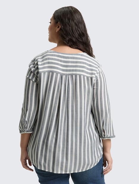 Henleybluse mit Streifenmuster