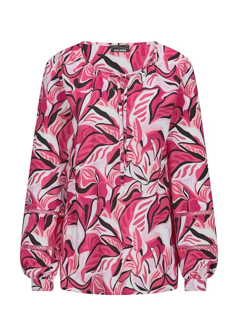 Viskosebluse mit floralem Muster