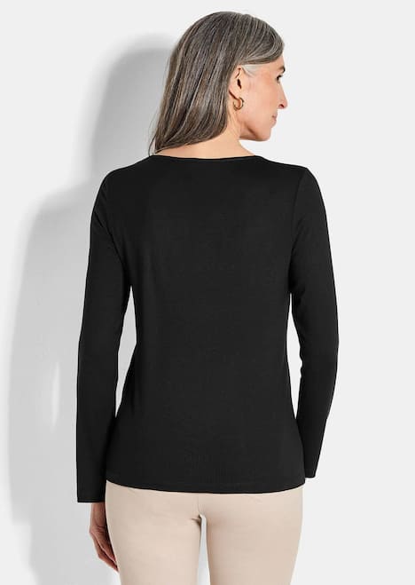 Langarmshirt aus Viskose mit Glanz