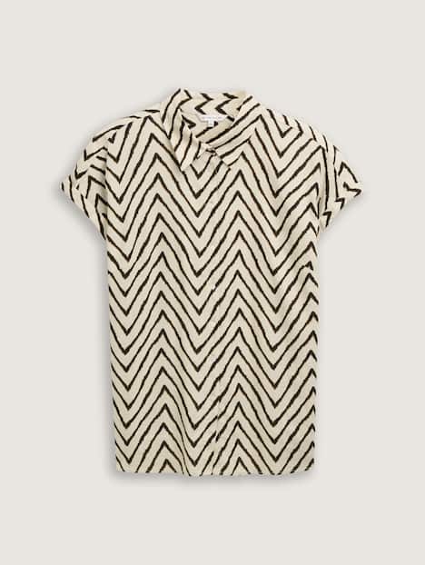 Loose Fit Bluse mit Leinenanteil