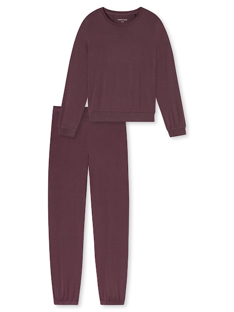 Schiesser Damen Loungeanzug Casual Feel kakaobraun