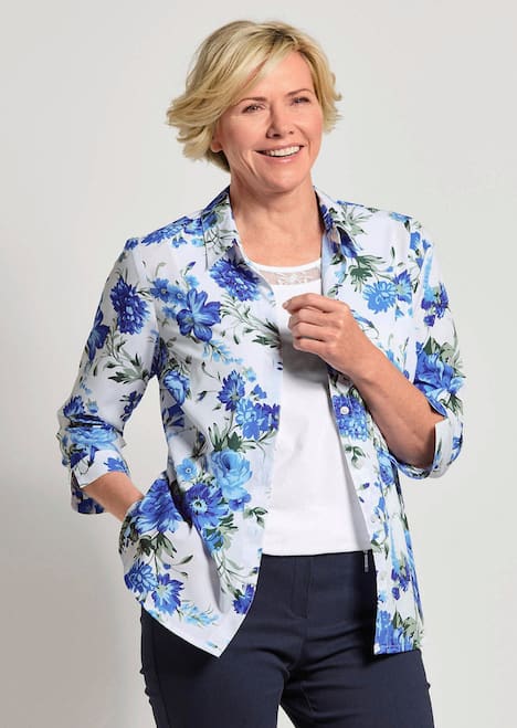 Hemdbluse mit Spitzenshirt