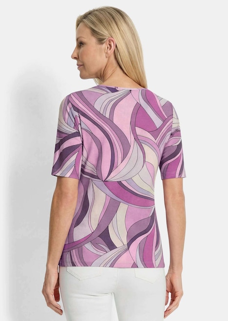 Viscose shirt met kunstzinnige all-over print