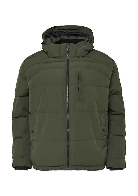 Wasserabweisende Pufferjacke mit abnehmbarer Kapuze