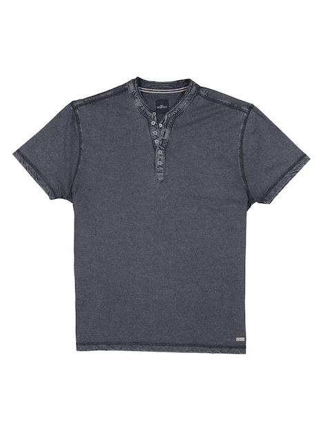 Herren Henley T-Shirt mit Knopfleiste , Saphirblau