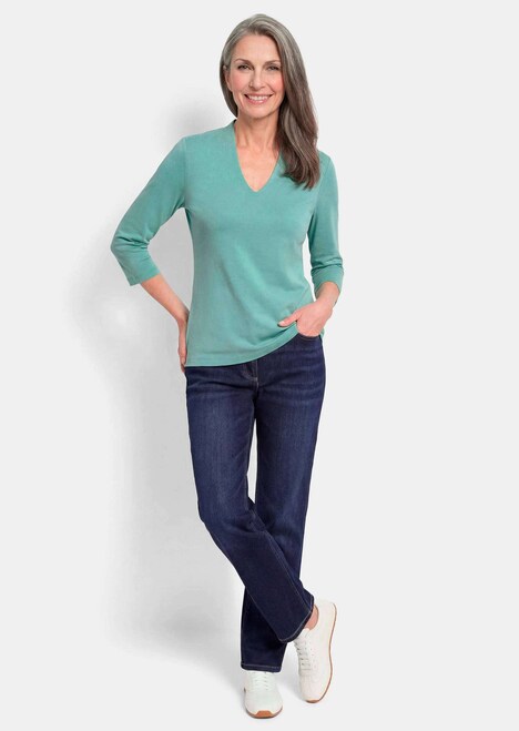Elegantes Basic-Shirt mit V-Ausschnitt