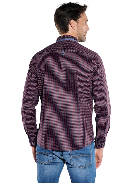 Herren Hemd langarm , Bordeaux
