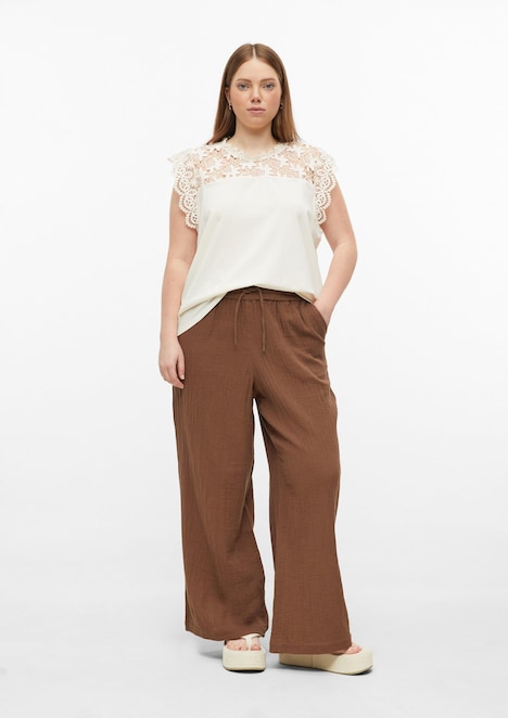 Musselin Hose mit weitem Bein und Elastikbund