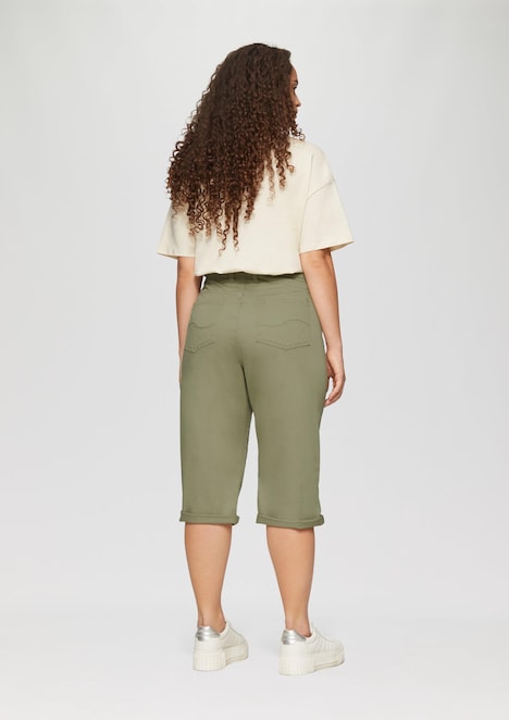 Elastische Capri-Hose aus Baumwoll-Satin