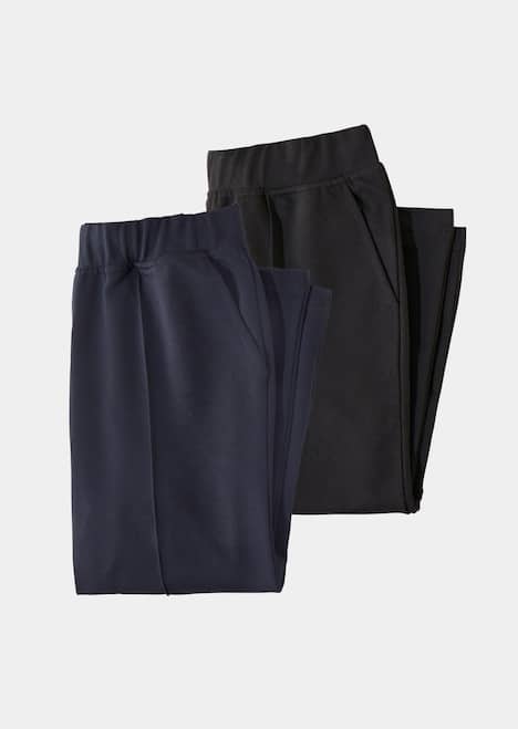 Elastische Jogpants im Doppelpack
