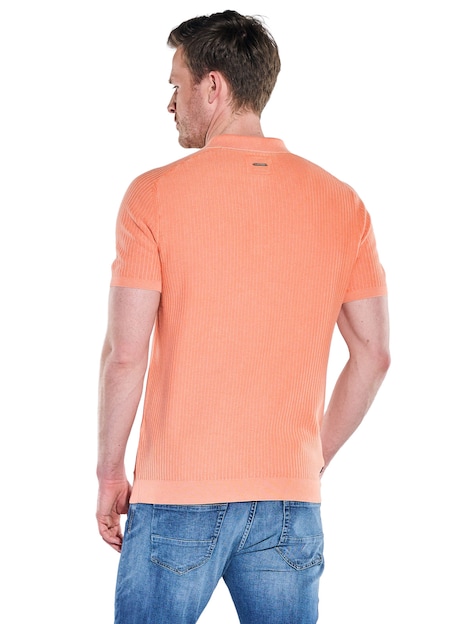 Herren Modisches Strick-Polo , Orange