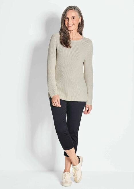 Figurschmeichelnder Pullover aus reiner Baumwolle