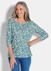 Halbarm Viskoseshirt im Allover-Design
