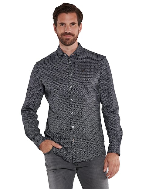 engbers Herren Langarm-Hemd slim fit , Schwarz
