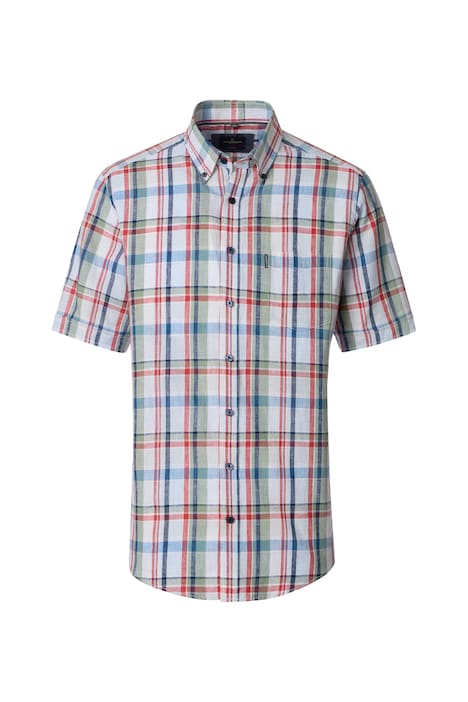 Leinenhemd kurzarm kariert Comfort Fit