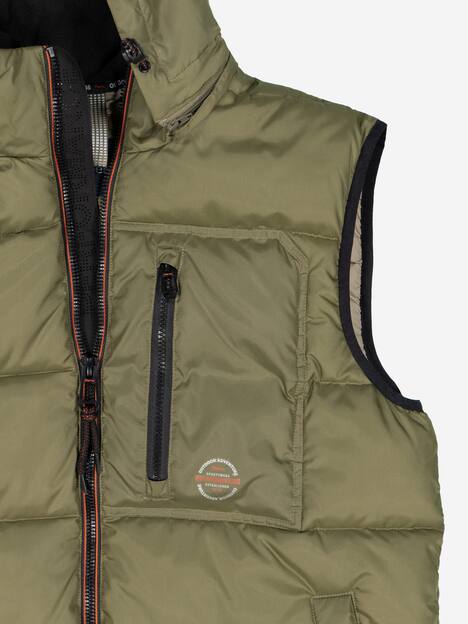 engbers Herren Steppweste mit abnehmbarer Kapuze , Khaki