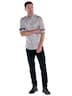 Herren Hemd mit Hahnentrittmuster , Beige