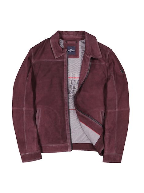 Herren Lederjacke aus Lammleder in Velouroptik , Bordeaux