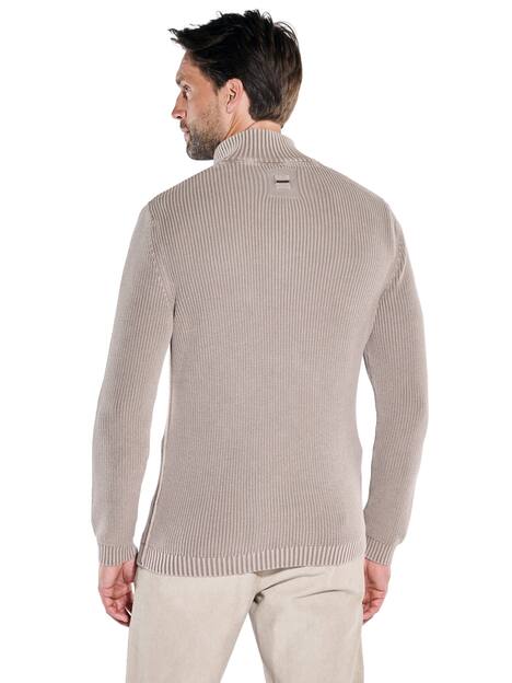engbers Herren Pullover mit Rippstruktur , Beige