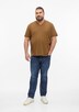 Baumwoll-T-Shirt mit Logo-Print und V-Neck