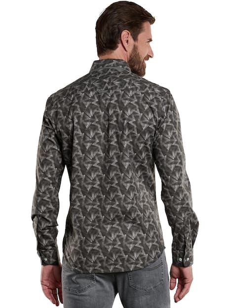 engbers Herren Langarm-Hemd gemustert , Oliv