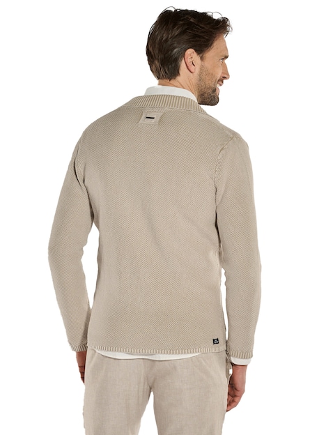 Herren Strick-Sakko strukturiert , Sand