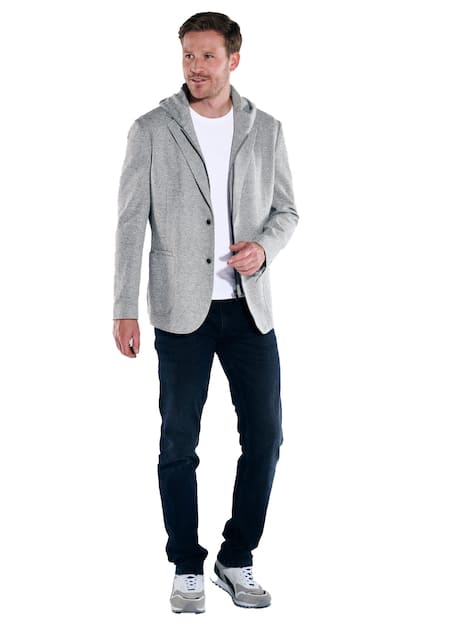 engbers Herren Sakko aus elastischem Garn , Silbergrau