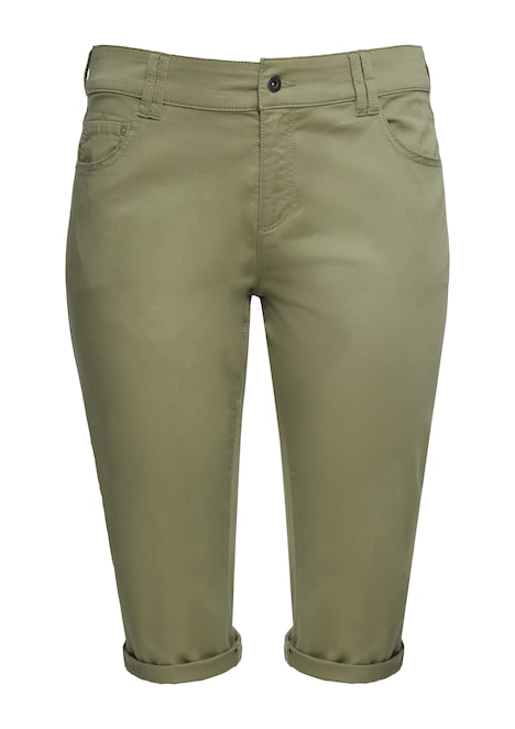 Elastische Capri-Hose aus Baumwoll-Satin