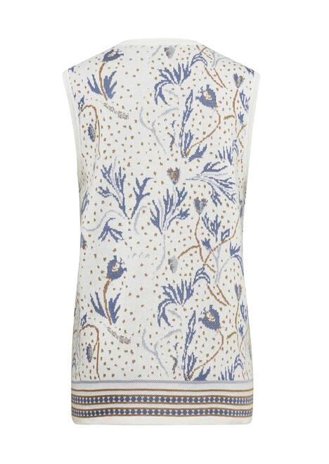 GOLDNER Jacquardvest Verbloemend jacquard tricot vest in hoogwaardige kwaliteit