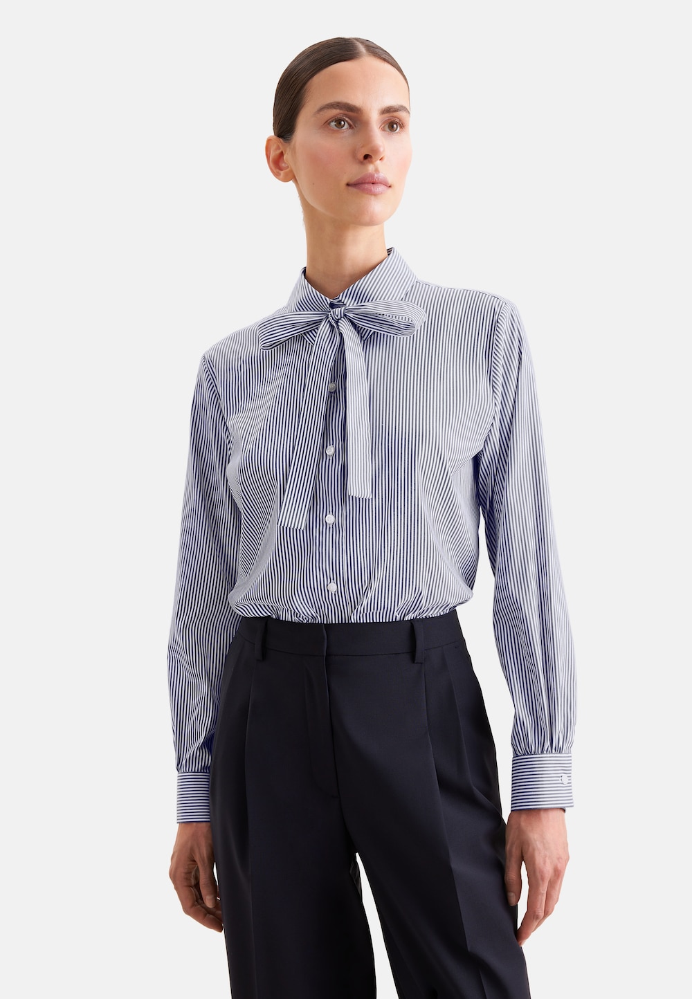 Damen Ausgestellte Bluse - Gestreift