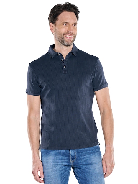 Herren Poloshirt mit Knopfleiste , Saphirblau