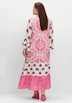 Maxikleid 3/4-Arm Sonstiges Muster Ohne Kragen