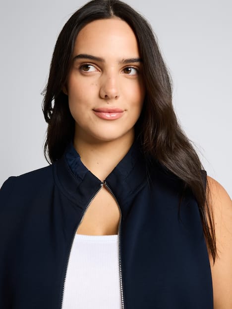 Tom Tailor Women PLUS Strick & Sweatshirts Plus Size - Scuba Sweatweste mit Stehkragen