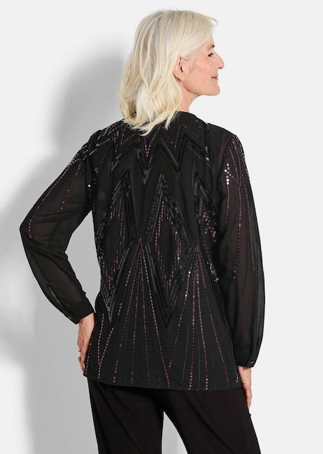 Edle Pailletten-Jacke mit V-Ausschnitt