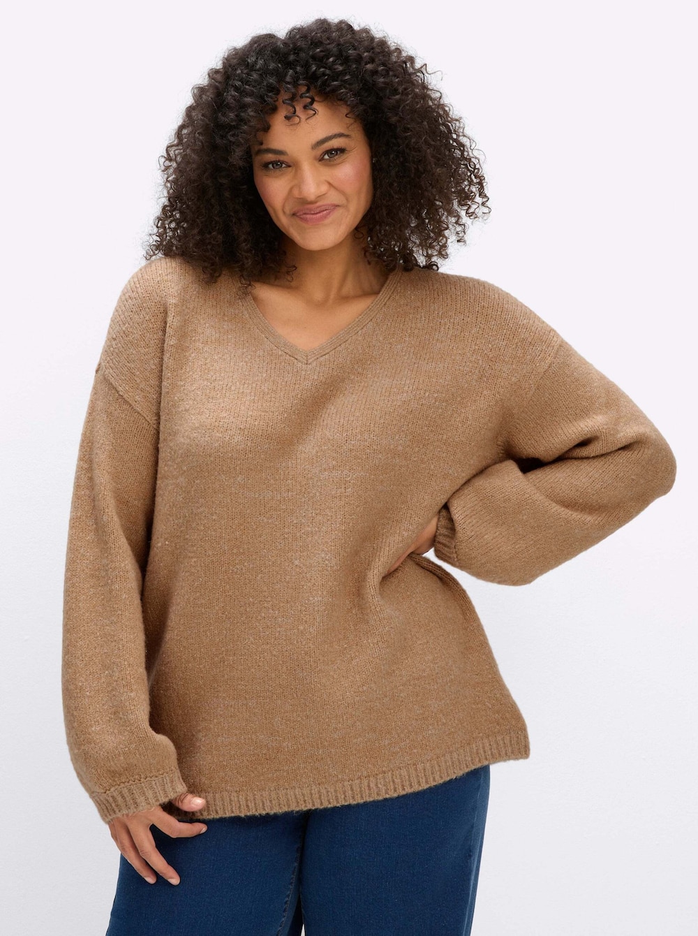 Langarm-Pullover Langarm-Pullover mit Ballonärmeln Langarm Ohne Kragen