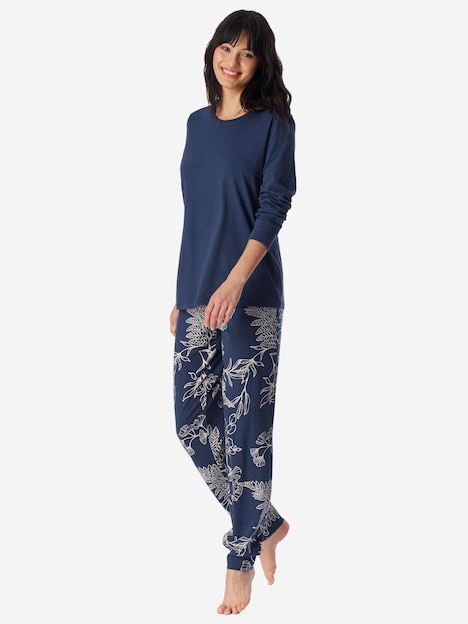 Schiesser Damen Schlafanzug Comfort Essentials admiral