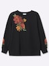 Sweatshirt Sweatshirt mit Blüten-Applikationen Langarm keine Angabe
