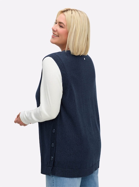 Pullunder Ärmellos Jersey Meliert Ohne Kragen