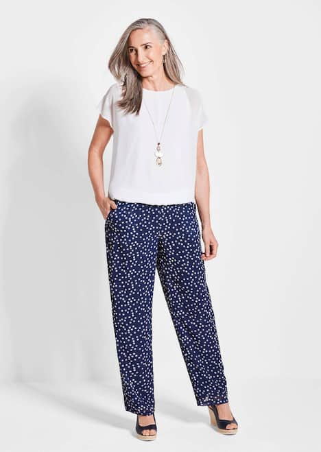 Luftige Bluse mit Chiffon, Kurzarm