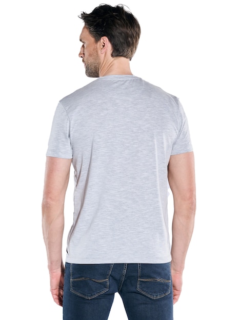 Herren T-Shirt uni , Silbergrau