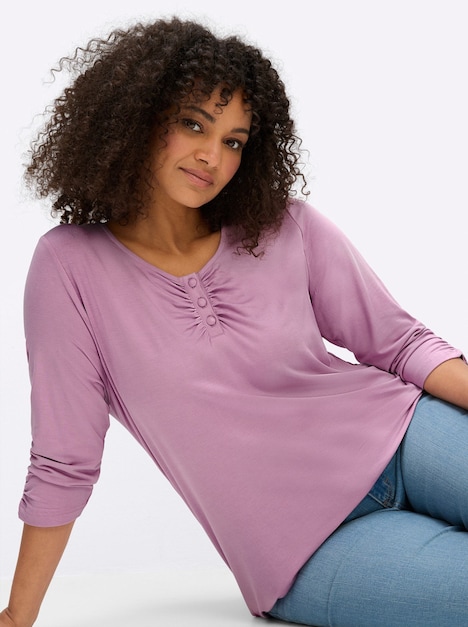 3/4-Arm-Shirt 3/4-Arm-Shirt mit dekorativen Raffungen 3/4-Arm keine Angabe