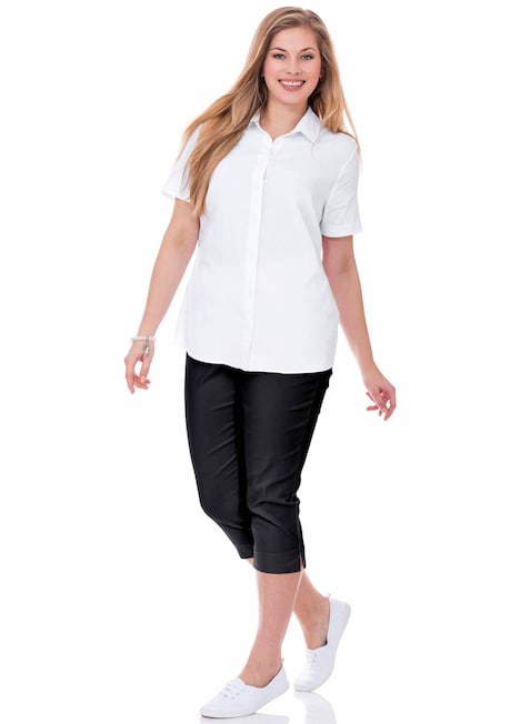 Hemdbluse Kurzarm Uni Hemdkragen