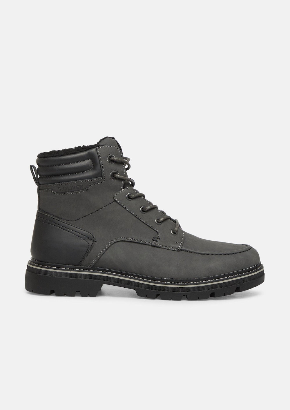 Stiefel in Leder-Optik mit Profilsohle